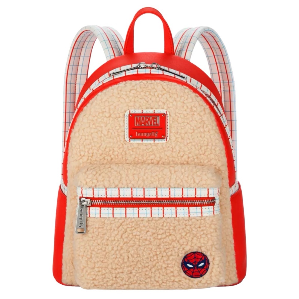 NEW Loungefly Disney Marvel Spider-Man Faux Fur Mini Backpack